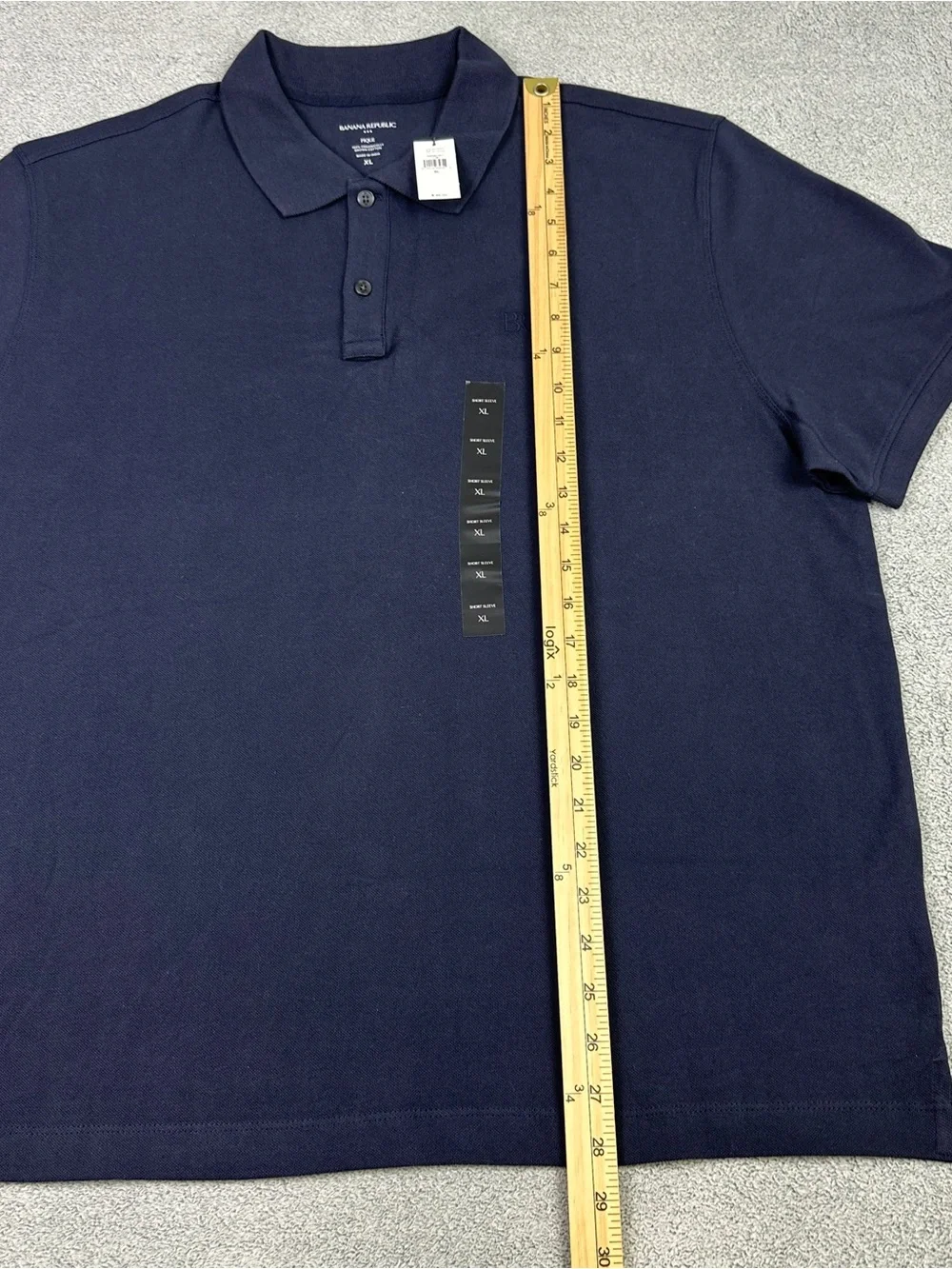 Lot of 2 Banana Republic Pique Polo Shirt Mens XL Green Navy Organic Cotton NEW